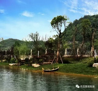 贵阳美的国宾府展示区景观软装项目